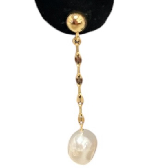 NWT JTV 18k gold plated 925 sterling silver freshwater pearl drop earrings - Picture 7 of 9